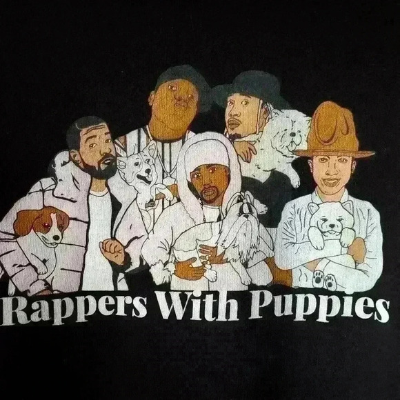 DOGS LIMITED Rappers with puppies hoodie. Men's size  large - Picture 3 of 6